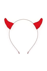 glitter devil horn headband red
